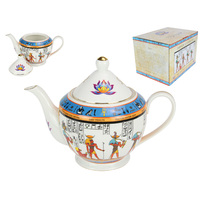 1pce 1.6L White Tehuti Ancient Egyptian Magical Art Teapot Gift China Ceramic