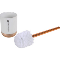 New 1pce Toilet Brush Holder W/Red Copper Style Ceramic Includes Brush Bathroom
