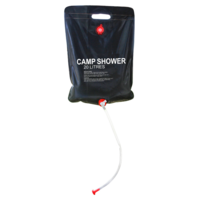 20L Camping Solar Shower With Nozzle Portable Slim Black Heavy Duty