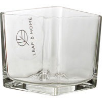 New 1pce Glass Vase 10 x 10 cm Square Home Kitchen Plant Décor Crafted Display