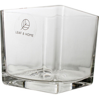 New 1pce Glass Vase 15 x 15 cm Square Home Kitchen Plant Dรฉcor Crafted Display