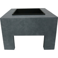 New 1pce Cement Style Fire Place Pit Fibre Square 39cm Outdoor Patio Garden Home