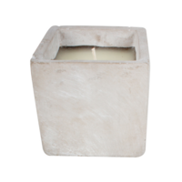 8cm Citronella Candle in Cement Cube Pot 12hr Burn, Mosquito Repellent
