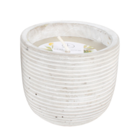 Lines Design 8cm Citronella Candle in Cement Pot 12hr Burn, Mosquito Repellent