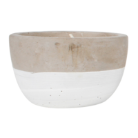 White Dip 10.5cm Citronella Candle in Cement Pot 12hr Burn, Mosquito Repellent