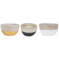 Citronella Candle Set 3 Pieces in Cement Pot 10.5cm 12hr Burn, Mosquito Repellent