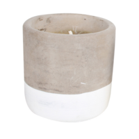 White Dip 8cm Citronella Candle in Cement Pot 12hr Burn, Mosquito Repellent