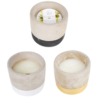 Citronella Candle Set 3 Pieces in Cement Pot Dipped 8cm 12hr Burn, Mosquito Repellent