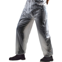 New 1pce Raincoat Premium Pants Adult Clear Water Proof Plastic Large Female