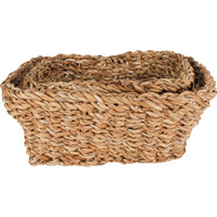New 3pce Set Coolangatta Seagrass Rectangle Basket Storage 28X24X10CM Home Décor