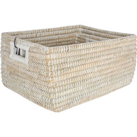 New 3pce Set Kans Grass Baskets Rectangle 45X35X24CM Woven Boho Décor Home