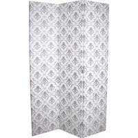 New 1pce 3 Panel Fleur De Lis Room Divider Print Canvas 120Wx180H Privacy Décor