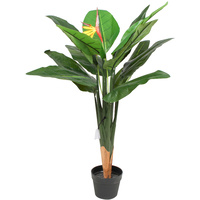 New 1pce 85cm Bird of Paradise in Pot Realisitc Plant Green Tall Greenery Fake
