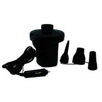 12V Air Pump With 3 Nozzles Inflate & Deflate, Black, Easy Hand Held