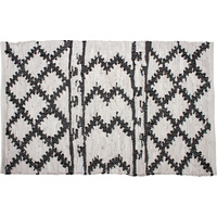 New 1pce Cotton Leather Rug Hand Knit 150X240CM Aztec Design Door Mat Boho Décor