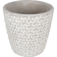 New 1pce Concrete Pot Round Tapered Diamond Design 13.5X13.5X13.2CM Plant Flower