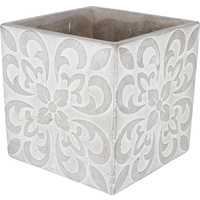 New 1pce Concrete Pot 11X11X11CM Square Design Plant Flower Vase FLORAL BURST