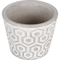 New 1pce Concrete Pot Tapered 11X11X9CM Round Geometric Design Plant Vase Flower