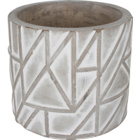 CONCRETE POT 11.2X11.2X10CM ROUND ABSTRACT TRIANGLE