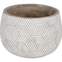 New 1pce Concrete Pot 14.5X14.5X10CM Round Bulb Stripe Diamond Design Plant Vase