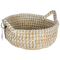 New 3pce Elliot Kans Grass Basket W/Handle 20x10cm Storage Woven Boho Décor