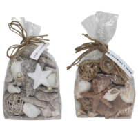 2 Packs of Natural Faro Sea Shells Set Dried Rattan In Gift Bag, Beach House Table Decor