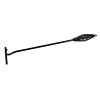 Camp Oven Lid Lifter Black Steel 43cm Length & Spiral Handle, Firepit Poker