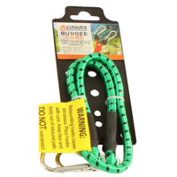 Bungee Cord With 2 Carabiners Clips 60cm Length Weather Resistant Green