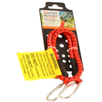 Bungee Cord With 2 Carabiners Clips 60cm Length Weather Resistant Red