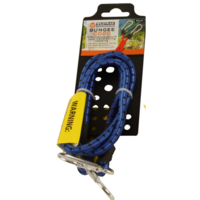 Bungee Cord With 2 Carabiners Clips 90cm Length Weather Resistant Blue