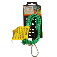 Bungee Cord With 2 Carabiners Clips 90cm Length Weather Resistant Green