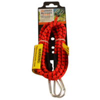 Bungee Cord With 2 Carabiners Clips 160cm Length Weather Resistant Red