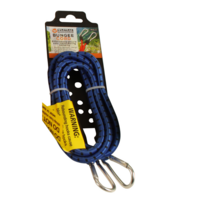 Bungee Cord With 2 Carabiners Clips 160cm Length Weather Resistant Blue