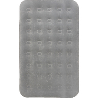 Double Coil Beam Flocked Air Mattress Bed 191x137x23cm Easy Inflate, Silver