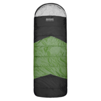 Bremer Junior Hooded Sleeping Bag 170x65cm 0 to -5 Degrees C, Green & Black