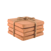 Maine & Crawford 13cm Caharin 4pce Terracotta Coasters Set Square