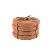 Maine & Crawford 12cm Coasters 4pce Caharin Terracotta Set Round