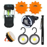 Camp Lighting Set Tent Sight Area Illuminate LED Hanging & Handheld 9 Pieces
