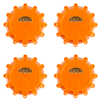Warning Light 15 LEDs 9x3cm Magnetic With Hook 4 Piece Set, Water Resistant, Orange