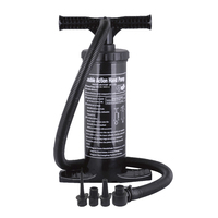 Double Action Hand Pump Inflating 38cm Black Includes 3 Nozzles