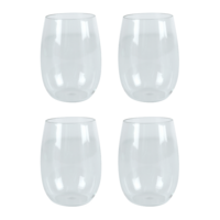 Tritan Stemless Wine Glass 444ml 4 Pack BPA Free Plastic Travel Cups