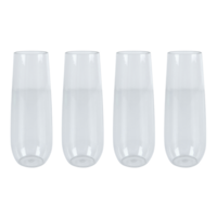 Tritan Stemless Champagne Flute Set 266ml 4 Pieces BPA Free Plastic Travel Cup