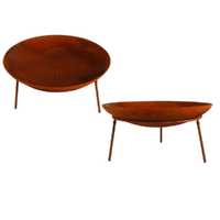 Fire Pit Cast Iron 58x22cm Rust Colour With Legs 4mm Thick For Outdoors