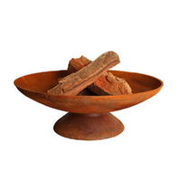 Fire Pit Cast Iron 76x23cm Rust Coloured 8mm Thick Outdoors Bowl Shape