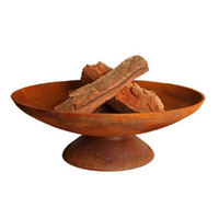 Fire Pit Cast Iron 59x22cm Rust Coloured 6mm Thick Outdoors Bowl Shape