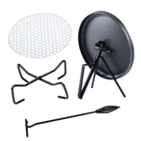 Camp Cooking Accessories Set, Lid Lifter, Poker, Round Trivet & Stand