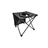 Compact Toilet Chair 48x47x45cm Padded Seat Portable Strong Shape Black