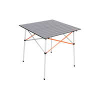 Camp Table Compact 70x70x70cm Metal Silver Foldable Includes Carry Bag