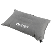 Camp Sleep Pillow Self Inflating 44x26x12cm Thick Pu Foam Grey