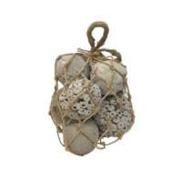 38cm Coco Mixed Deco Balls in Jute Rope Bag Modern Decor Style
